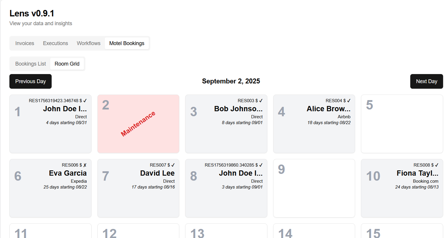 Hotel Management Dashboard